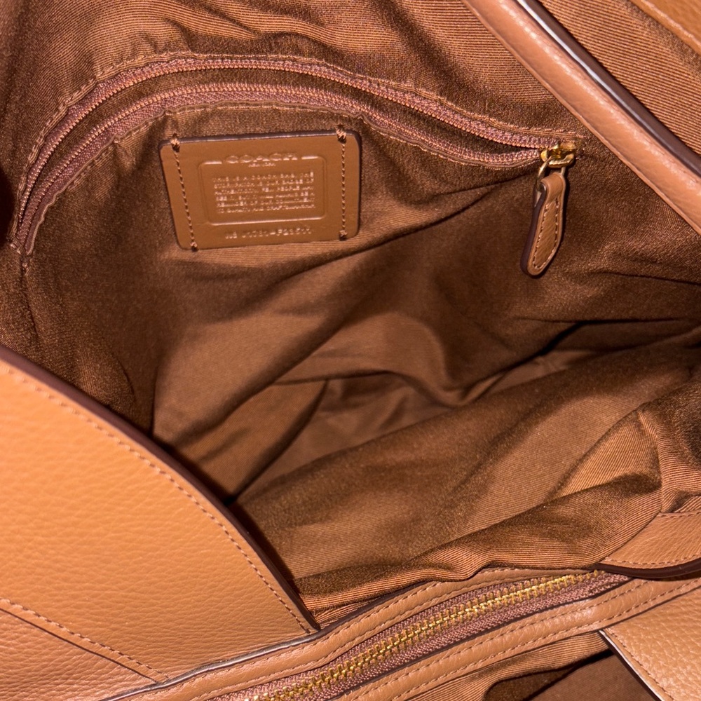 Coach Lexy Tan Leather Hobo Bag - Picture 9 of 11